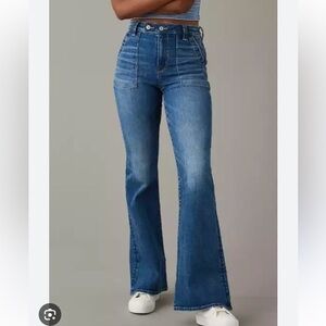 Ae Next Level Super High-waisted Flare Jeans Sz 12
